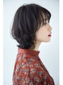 暗髪×透明感★小顔外ハネマッシュスタイル