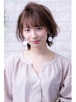 ヘアーアートシフォン 川口東口店(hair art chiffon) ピンクブラウンorグレーベージュの切りっぱなしボブ美髪ヘア