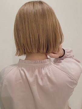 モップス 能見台店(MOPS) くすみベージュ×ぷっつりボブ/くすみカラー