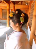 地毛で日本髪を結う