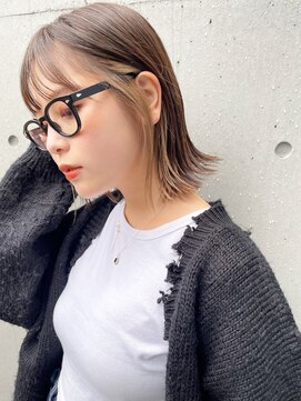 ディッセンバー 渋谷(December) ボブ/結べるボブ/インナーカラー/イヤリングカラー/ベージュ