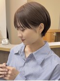 フェミニンで可愛いチェリーブラウンイメチェンボブ