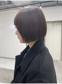 切りっぱなしボブ/エアリーロング/美髪/ピンクブラウン/町田