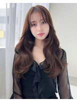 ソヨン 栄2号店(SOYON)&nbsp;レイヤーカットワンカールセミディシアカラーオリーブベージュ