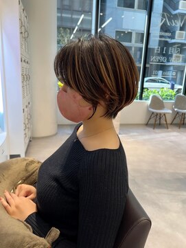 ネイロ 錦糸町(NeiRo) 魅力倍増カールセミディシアーカラーダークアッシュショートヘア