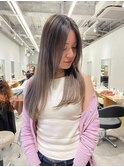 エアータッチバレイヤージュとレイヤーカットロングヘアー