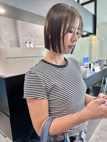 ケンジ ツルヤチョウ(KENJE tsuruyacho)&nbsp;切りっぱなしボブ/オリーブベージュ/ミルクティー/髪質改善/