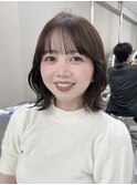 眉下ぱっつんバングくびれボブ