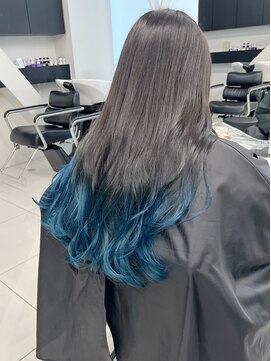 アライブ キチジョウジ(ALIVE Kichijoji) 【ALIVE吉祥寺】シアンブルーグラデーションカラーダークグレー