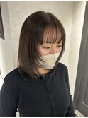 顔まわりレイヤー×オリーブベージュ×髪質改善