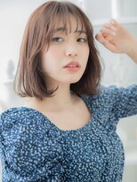 カバーヘア 上尾西口店(COVER HAIR)&nbsp;韓国風ミルクティーブラウンワンカール丸みボブc8上尾20代30代