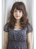 斜めバング大人可愛いメルティカラー
