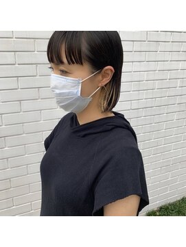 フェンヘアーアイス 中目黒(Fen.hair ici) ポイントカラー　コンパクトボブ　黒髪