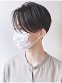 【morio 原宿】大人黒髪 刈り上げハンサムショート 耳かけ
