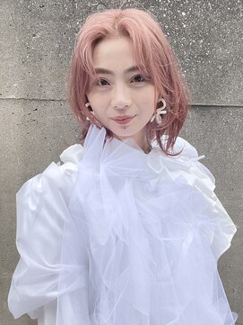 アルバム 池袋(ALBUM) ベイビーピンクレイヤー_グレージュカラーボブウルフ_99196