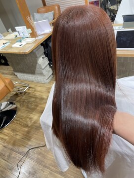 ラミール 学園店(lamiell) ロング/髪質改善/暖色カラー/酸熱トリートメント/ピンクベージュ