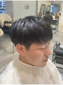 韓国マッシュウルフツイストスパイラルパーマセンターパート