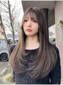 韓国/ザクザクレイヤー/グレージュ/タッセルボブ502