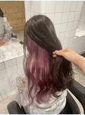 うる艶ピンクインナーカラー