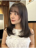 似合わせレイヤーカット透明感オリーブベージュ