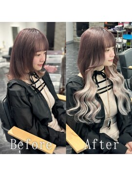 あるじゃんすー 神戸三宮店 ラベージュ×ホワイトピンク#シールエクステ#ヨシンモリ#神戸