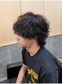 マッシュウルフ波巻きツイストスパイラルパーマ