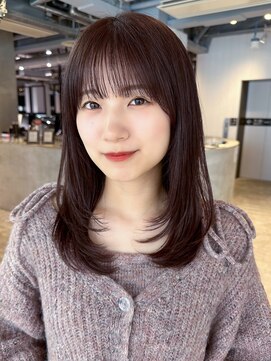 アルバム 池袋(ALBUM) 顔周りレイヤー韓国ヘア前髪カット暗めカラー_F40872