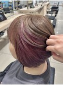 ダブルカラーインナーカラーグラデーション推しカラーボブ