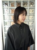 顔まわりレイヤーボブ×髪質改善ストレート