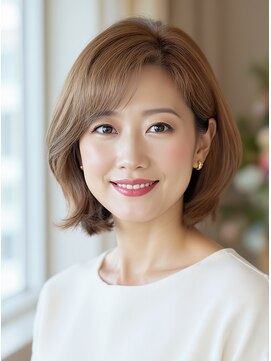 シュガー ヘアアンドネイル 仙台(SUGAR) 30代40代透明感◎白髪ぼかしハイライト×レイヤーボブ秋カラー
