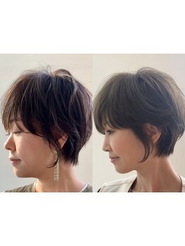 白髪ぼかし可能◎ダメージを最小限まで抑えたオーガニックカラーで頭皮に優しい♪明るめの色合いも対応！