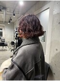 ボブパーマ /赤髪