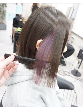 ヘアテリア リュウ 大塚(hair teria ryu) インナーカラー/バイオレット/ミディアムウルフ