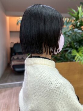 オーシャン(Ocean) タッセルボブ 顔周りカット ショート 黒髪 20代 髪質改善 30代