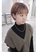 丸型イメチェンマッシュショート前髪ひし形小顔
