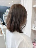 福山市美容室Caary人気 マロンアッシュベージュ ストレート