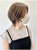 【FOLK】透明感くすみベージュ☆似合わせ外ハネショートウルフ♪