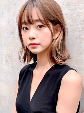 ピリオド(period.) 外ハネボブ/シルキーベージュ/小顔ウルフレイヤーボブ