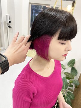 ラシク(racic) 【racic】ブラック×ピンクインナーカラー