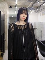 スラップス(SLAPS.)&nbsp;切りっぱなしボブ　アウターカラー　パープル　大野城　美容室