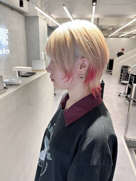 ファイブバイジエクト 堀江(FIVE by The Ect) ショートウルフ×ペールレッド