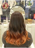 オレンジカラー[デザインカラー/レイヤーカッ/ウェットヘア]