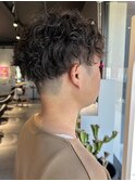 刈り上げスパイラル波巻きパーマ