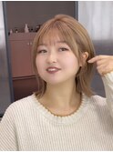 ★小顔前髪レイヤーカットナチュラル透明感ベージュ