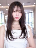 ミディアムくびれ顔周りレイヤーカット髪質改善ストレート