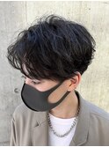 スパイラルショート ツーブロックマッシュ スパイラルパーマ