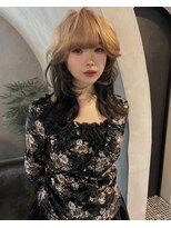 オルン(ORGN.)&nbsp;ルーツカラー レイヤーカット ミルクティベージュ ハイトーン