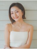 大人に似合う切りっぱボブ/ハイライト+イルミナカラー+カット