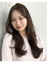 ディーエックス スリー(Dxxxx III)&nbsp;セミロングレイヤー顔周りレイヤーココアブラウン韓国ヘア