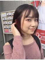 アッシュ 川崎店(Ash)&nbsp;インナーカラー　チェリーレッド　ブリーチあり
